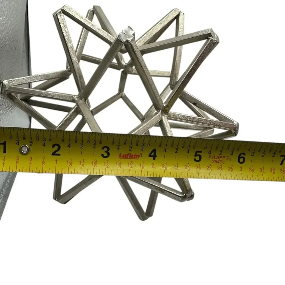 Morovian Star Decorative Geometric Star Decor Silver Metal Advent Xmas 6 inch